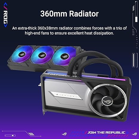 ASUS ROG ASTRAL LC GEFORCE RTX 5090 32GB GDDR7 OC EDITION, NVIDIA, GRAPHICS CARD, FOR DESKTOP PC, HDMI 2.1B/DISPLAYPORT 2.1B – 360MM AIO COOLER FOR OPTIMAL PERFORMANCE- ROG ASTRAL (BLACK)- RTX5090|OC|LC