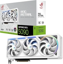 ASUS ROG ASTRAL NVIDIA GEFORCE RTX 5090 32GB GDDR7 WHITE OC EDITION GAMING GRAPHICS CARD (PCIE 5.0, HDMI/DP 2.1, 3.8-SLOT, 4-FAN DESIGN, AXIAL FANS, PATENTED VAPOR CHAMBER)-ROG ASTRAL (WHITE)- RTX5090|OC