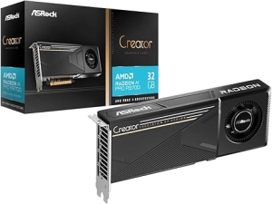 ASROCK RADEON AI PRO R9700 CREATOR 32GB PROFESSIONAL GRAPHICS CARD, 2920 MHZ BOOST CLOCK, GDDR6, AMD RDNA 4, AI-ACCELERATORS, DISPLAYPORT 2.1A, PCIE 5.0, BLOWER COOLER-