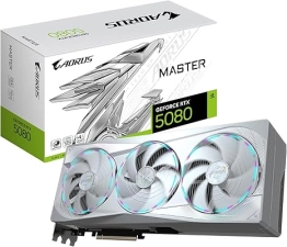 GIGABYTE AORUS GEFORCE RTX 5080 MASTER ICE 16G GRAPHICS CARD, WINDFORCE COOLING SYSTEM, 16GB 256-BIT GDDR7, GV-N5080AORUSM ICE-16GD VIDEO CARD-AORUS-RTX5080
