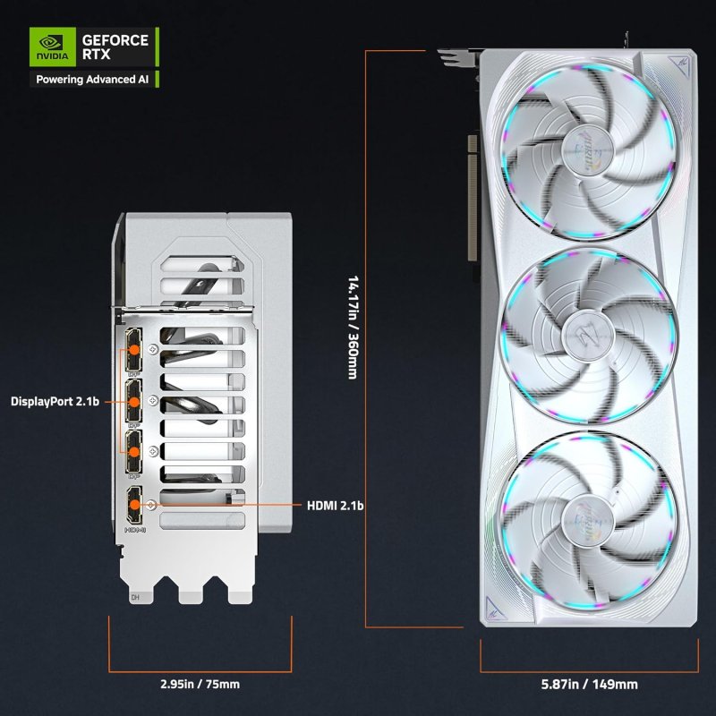 GIGABYTE AORUS GEFORCE RTX 5080 MASTER ICE 16G GRAPHICS CARD, WINDFORCE COOLING SYSTEM, 16GB 256-BIT GDDR7, GV-N5080AORUSM ICE-16GD VIDEO CARD-AORUS-RTX5080