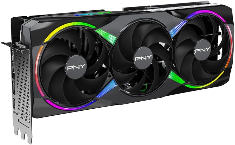 PNY NVIDIA GEFORCE RTX™ 5080 SLIM DUAL-FAN, DUAL-SLOT OC GRAPHICS CARD (16GB GDDR7, SFF-READY, 256-BIT, BOOST SPEED: 2730 MHZ, PCIE® 5.0, HDMI®/DP 2.1, NVIDIA BLACKWELL ARCHITECTURE, DLSS 4.5)-TRIPLE FAN ARGB OC