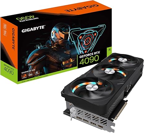 GIGABYTE GEFORCE RTX 4090 GAMING OC 24G GRAPHICS CARD, 3X WINDFORCE FANS, MANUFACTURED BY NVIDIA, DISPLAYPORT & HDMI - VIDEO OUTPUT INTERFACE, 24GB 384-BIT GDDR6X, GV-N4090GAMING OC-24GD VIDEO CARD-GAMING-RTX 4090