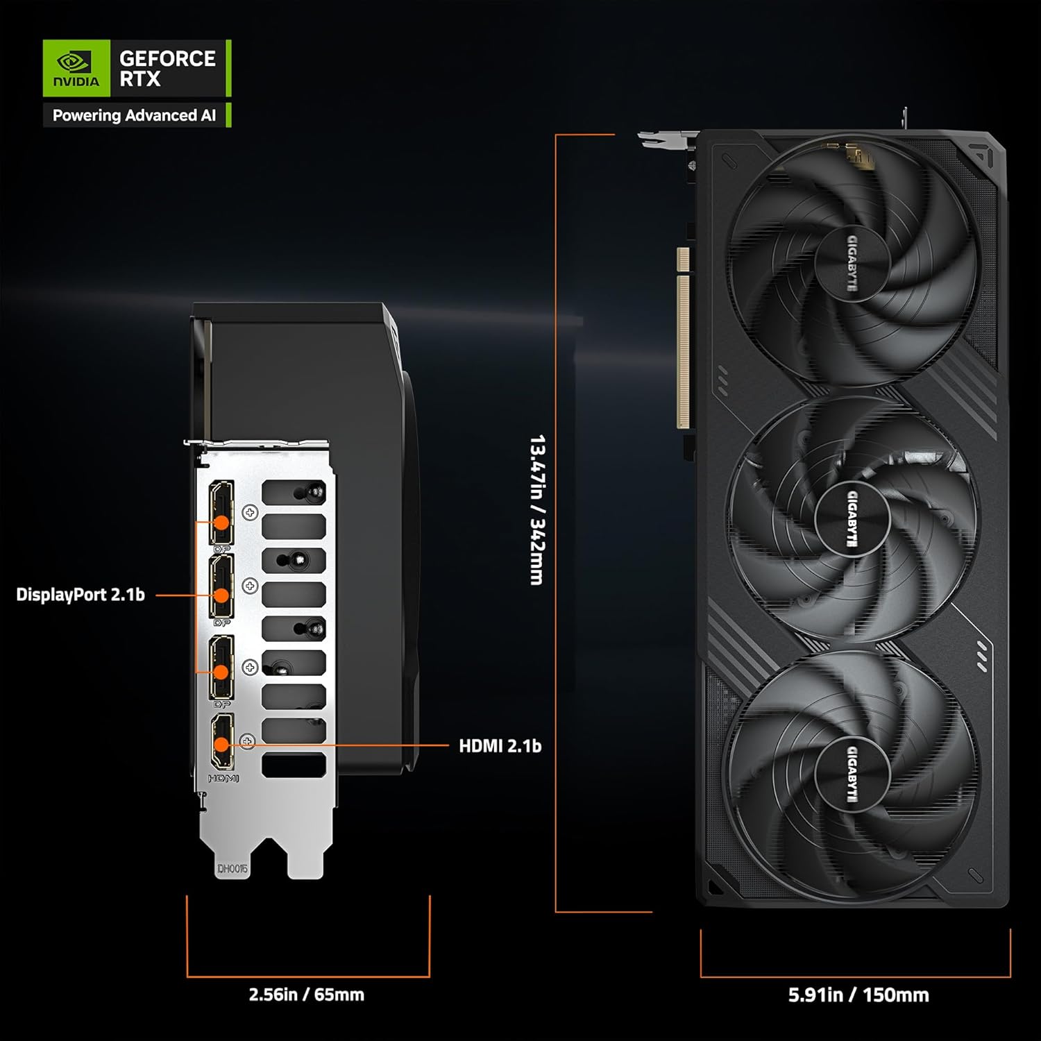 GIGABYTE GEFORCE RTX 5090 WINDFORCE OC 32G GRAPHICS CARD, WINDFORCE COOLING SYSTEM, 32GB 512-BIT GDDR7, GV-N5090WF3OC-32GD VIDEO CARD-WINDFORCE-RTX 5090