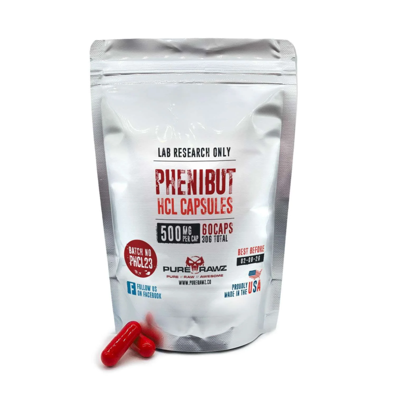 PURERAWZ PHENIBUT HCL 60CT/500MQ PER CAPSULE/30Q