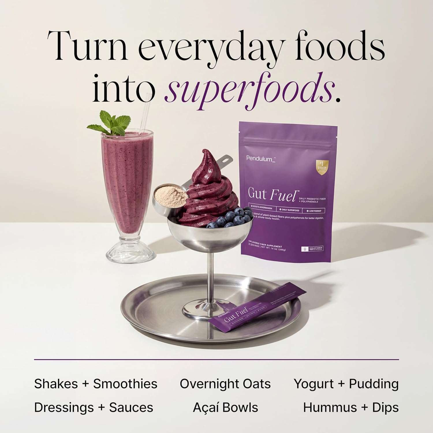 PENDULUM GUT FUEL PREBIOTIC FIBER POLYPHENOL BLEND FOR DIGESTION HUNGER CONTROL - 15 SACHETS