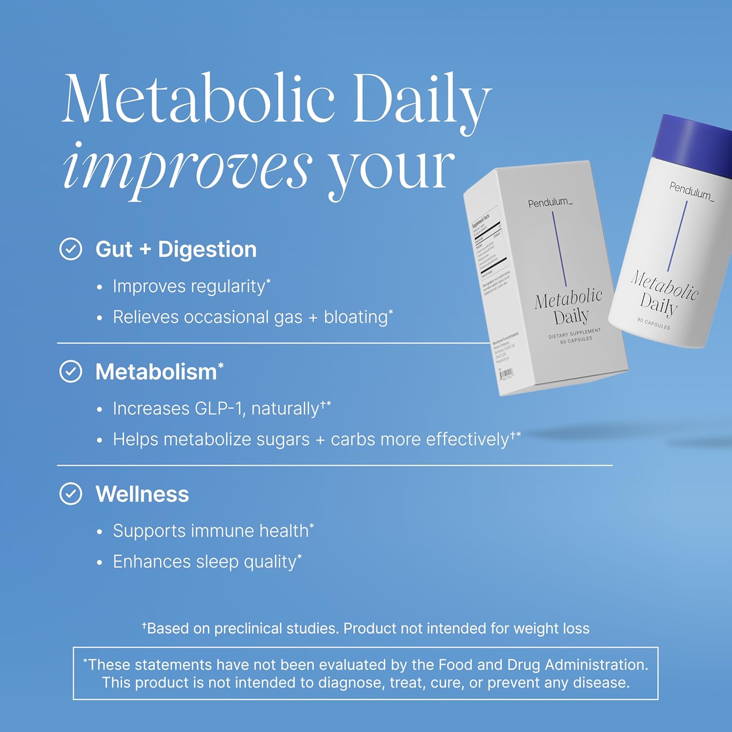 PENDULUM METABOLIC DAILY WITH AKKERMANSIA PROBIOTICS FOR METABOLISM SUPPORT 90 SERVINGS