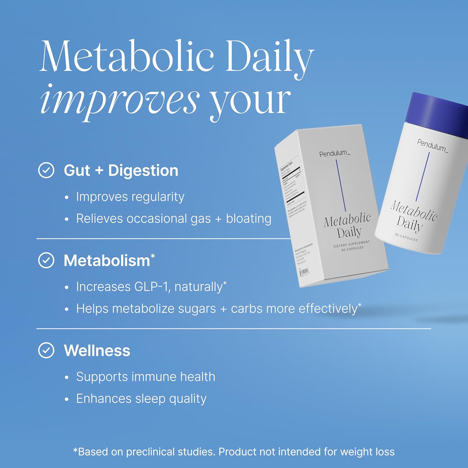 PENDULUM METABOLIC DAILY PROBIOTIC WITH AKKERMANSIA FOR METABOLISM ENERGY - 30 CAPSULES