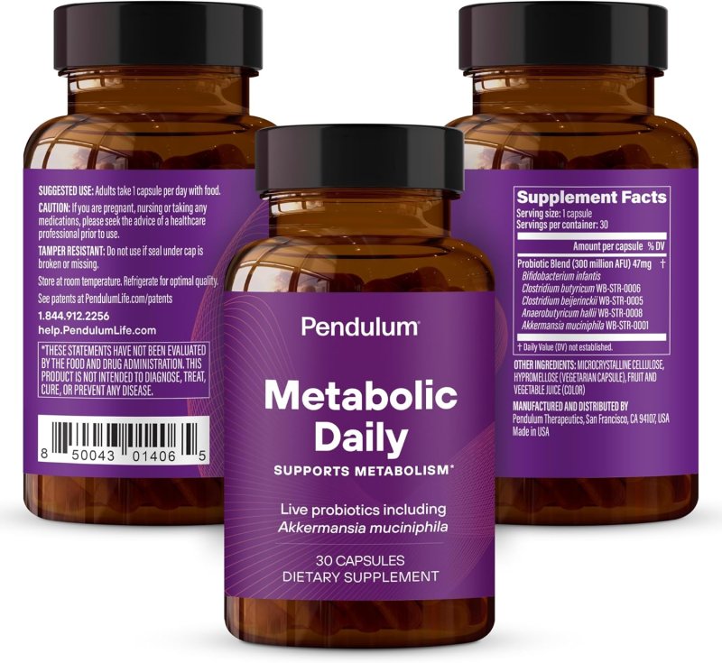 PENDULUM METABOLIC DAILY PROBIOTIC WITH AKKERMANSIA FOR METABOLISM ENERGY - 30 CAPSULES