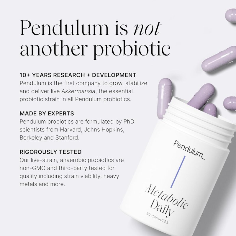 PENDULUM METABOLIC DAILY PROBIOTIC WITH AKKERMANSIA FOR METABOLISM ENERGY - 30 CAPSULES