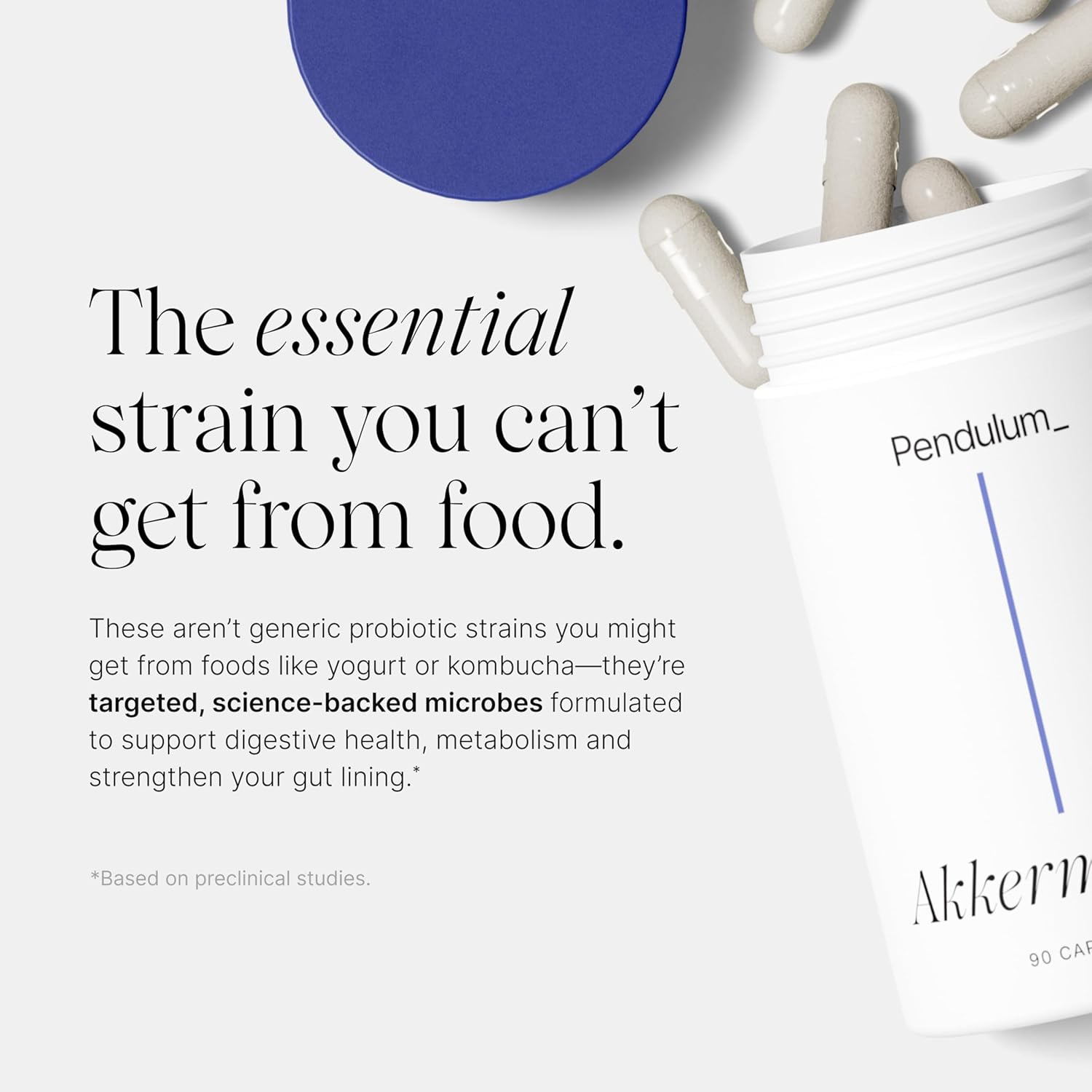 PENDULUM AKKERMANSIA PROBIOTIC WITH PREBIOTIC FIBER 100M AFU DELAYED RELEASE CAPSULES, 90 COUNT