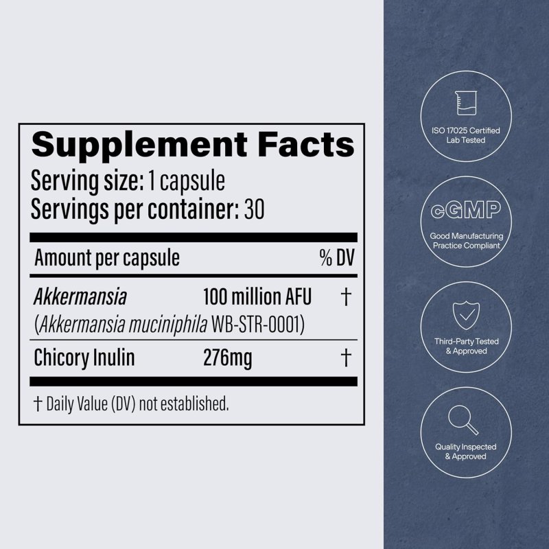PENDULUM AKKERMANSIA PROBIOTIC WITH PREBIOTIC FIBER 100M AFU DELAYED RELEASE CAPSULES, 90 COUNT