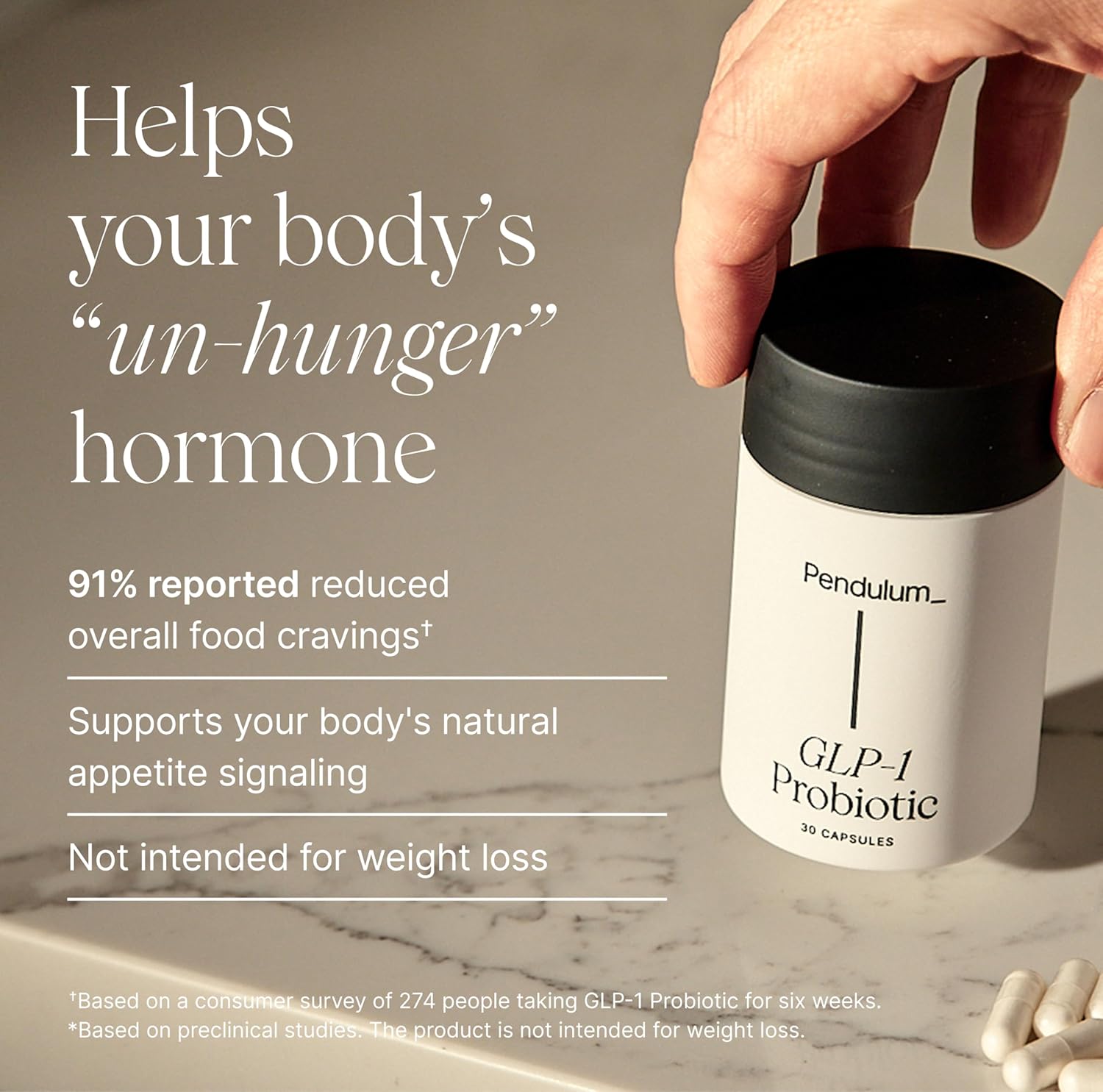 PENDULUM GLP-1 PROBIOTIC CAPSULES SUPPORTS APPETITE CONTROL, CRAVING MANAGEMENT GUT HEALTH