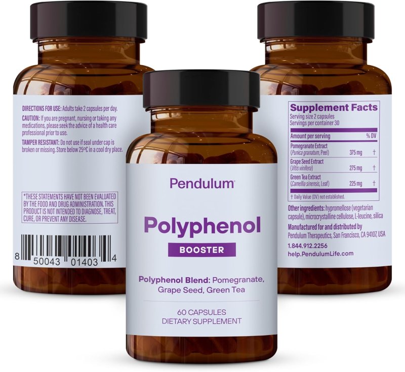 PENDULUM POLYPHENOL BOOSTER CAPSULES ANTIOXIDANT SUPERFOOD FOR GUT HEALTH IMMUNITY, 60 COUNT