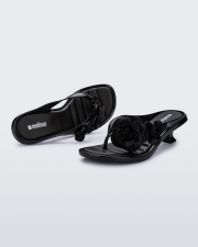 MELISSA KITTEN HEEL PETALS  BLACK