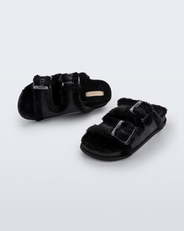 MELISSA COZY WARM SLIDE  BLACK