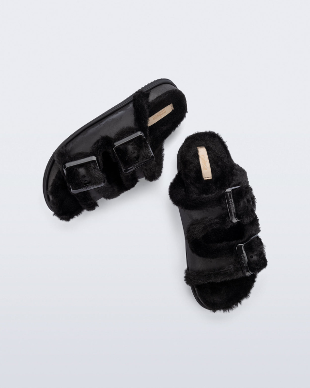 MELISSA COZY WARM SLIDE  BLACK