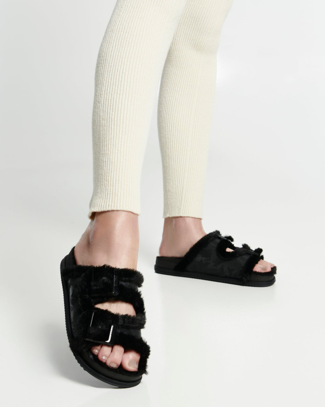 MELISSA COZY WARM SLIDE  BLACK