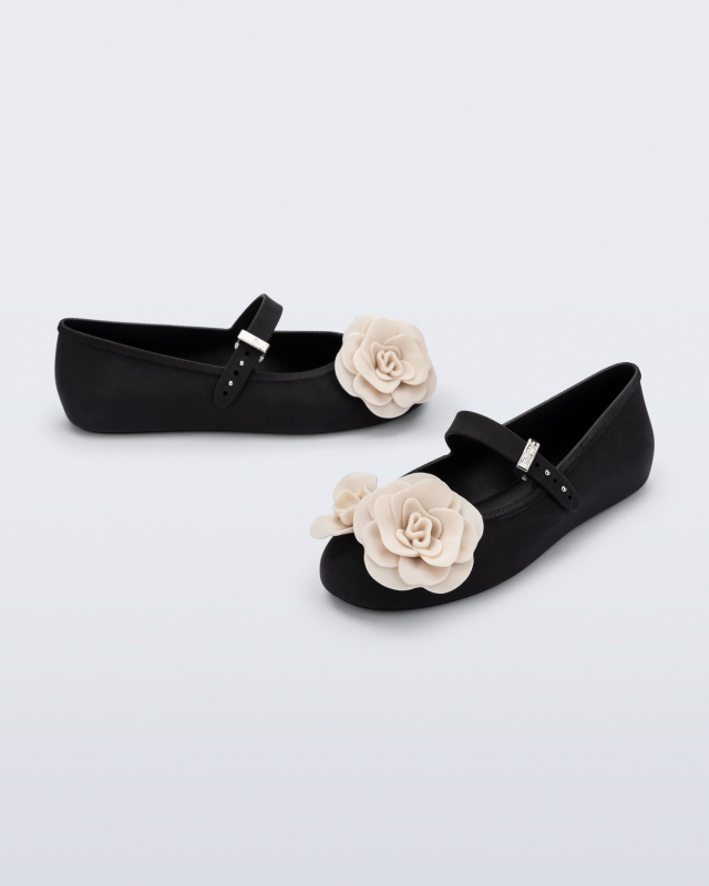 MELISSA SOFT BALLERINA PETALS  BLACK/BEIGE