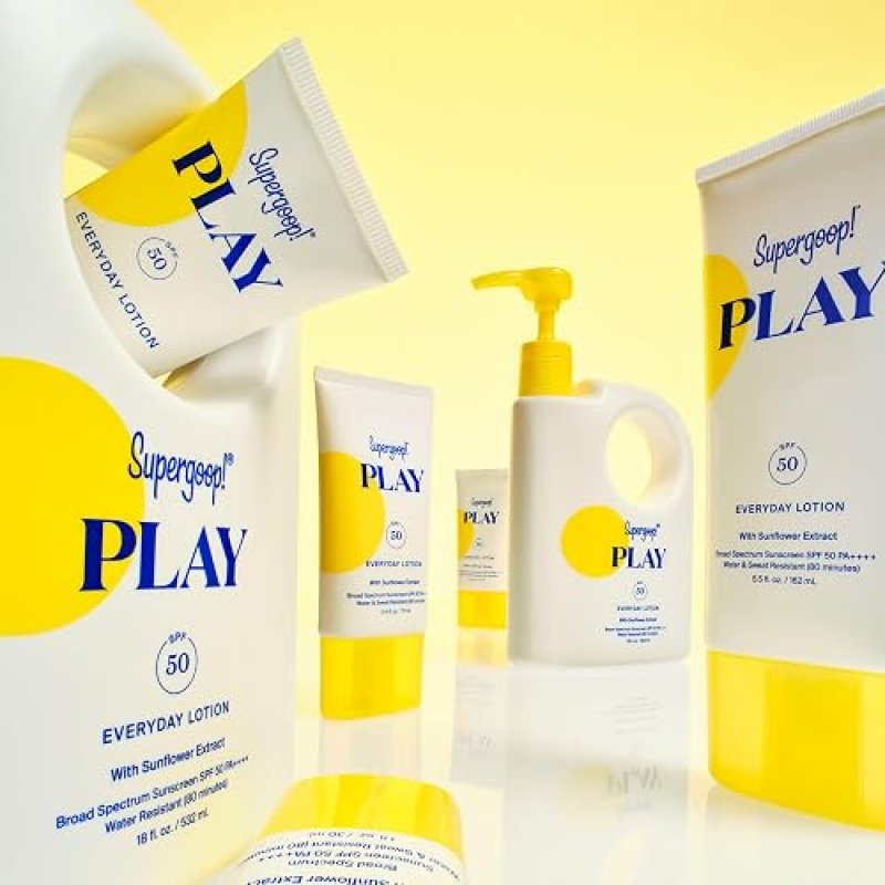 SUPERGOOP! PLAY EVERYDAY LOTION SPF 50 BROAD SPECTRUM SUNSCREEN FOR FACE BODY 18OZ