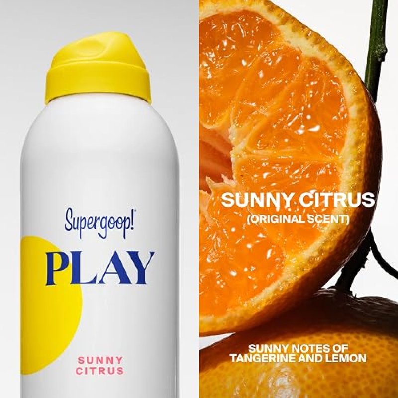 SUPERGOOP PLAY ANTIOXIDANT BODY MIST SPF 50 PA WITH VITAMIN C, SUNNY CITRUS, 6 FL OZ