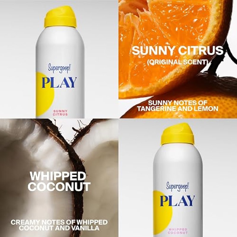 SUPERGOOP PLAY ANTIOXIDANT BODY MIST SPF 50 PA WITH VITAMIN C, SUNNY CITRUS, 6 FL OZ