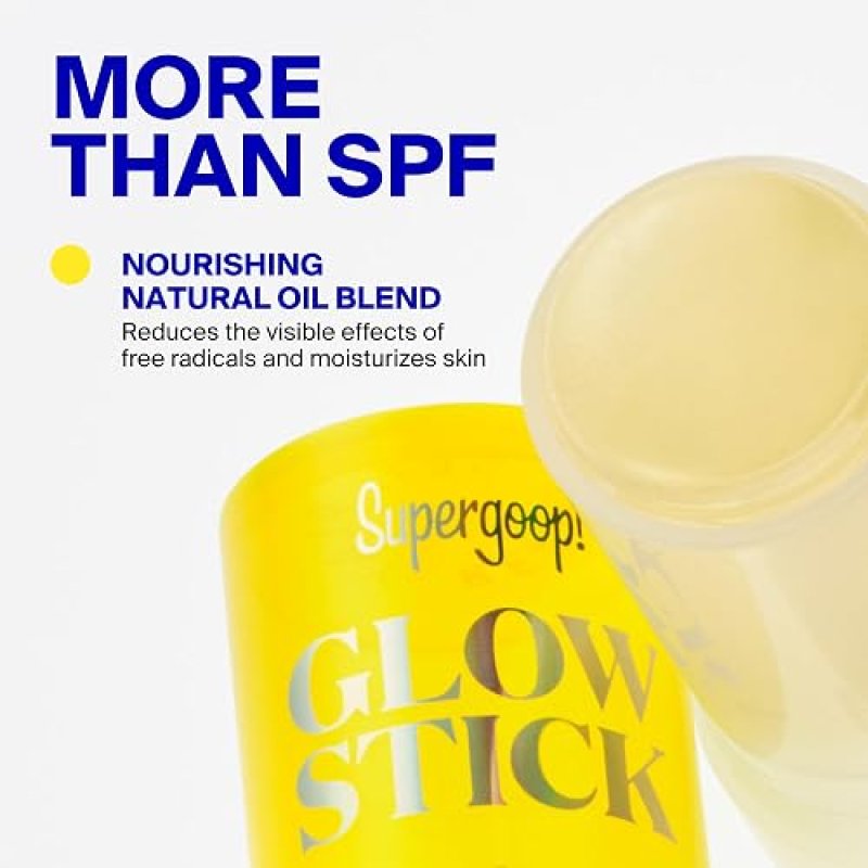 SUPERGOOP! GLOW STICK SPF 50 PA DRY OIL SUNSCREEN FOR FACE BODY HYDRATING, TRAVEL-FRIENDLY