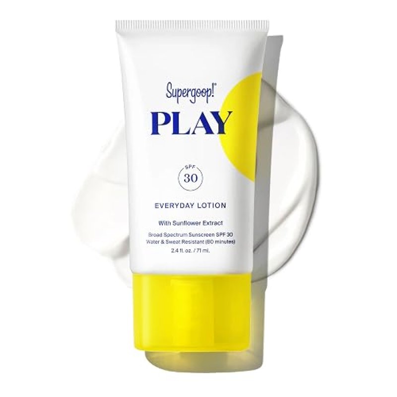 SUPERGOOP! PLAY EVERYDAY BROAD SPECTRUM SUNSCREEN LOTION FOR FACE BODY WATER RESISTANT