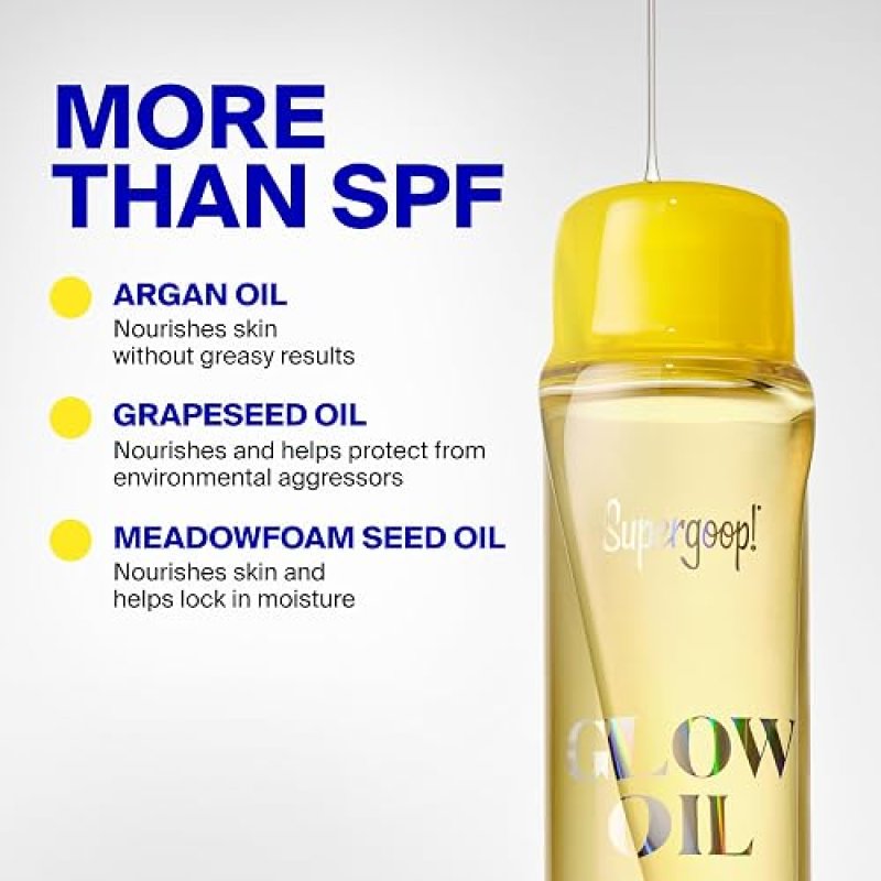 SUPERGOOP! GLOW OIL SPF 50 PA VITAMIN E BODY SUNSCREEN WITH MARIGOLD GRAPE SEED EXTRACTS
