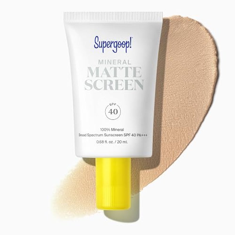 SUPERGOOP! MINERAL MATTESCREEN SPF 40 MINERAL SUNSCREEN OIL-FREE MATTE FINISH PORE CONTROL
