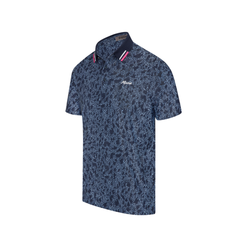 MIURA WOODY TECH PIQUE POLO  TWILIGHT