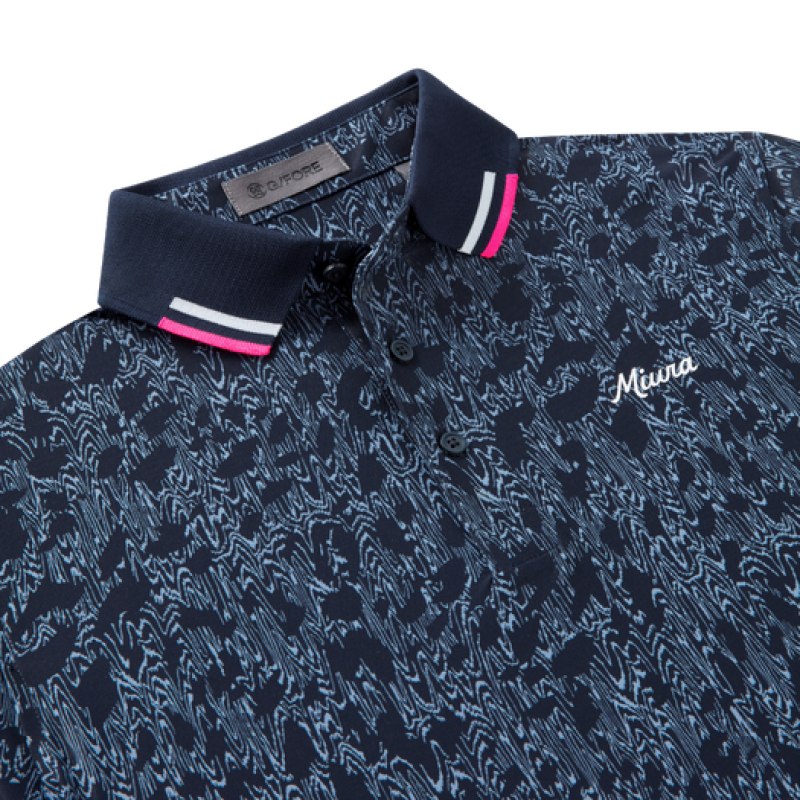 MIURA WOODY TECH PIQUE POLO  TWILIGHT