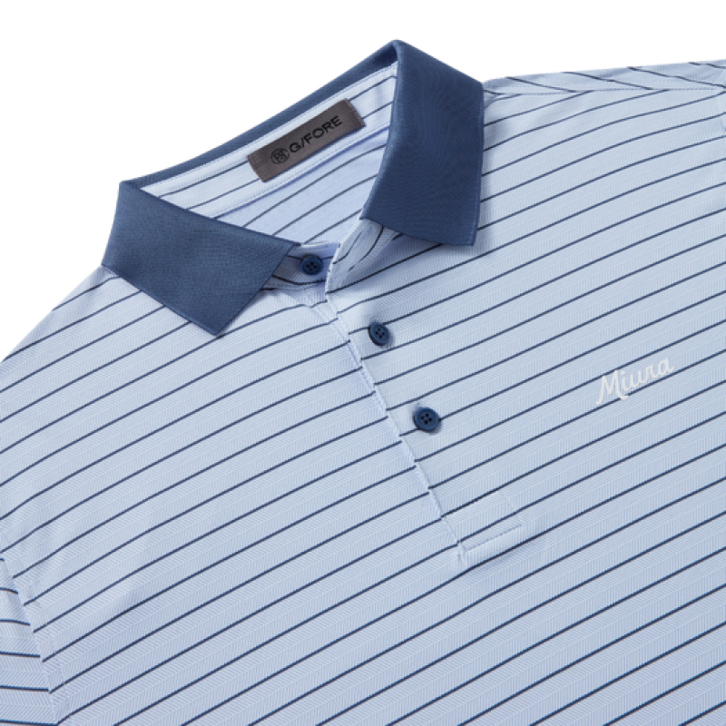 MIURA HERRINGBONE STRIPE JERSEY POLO
