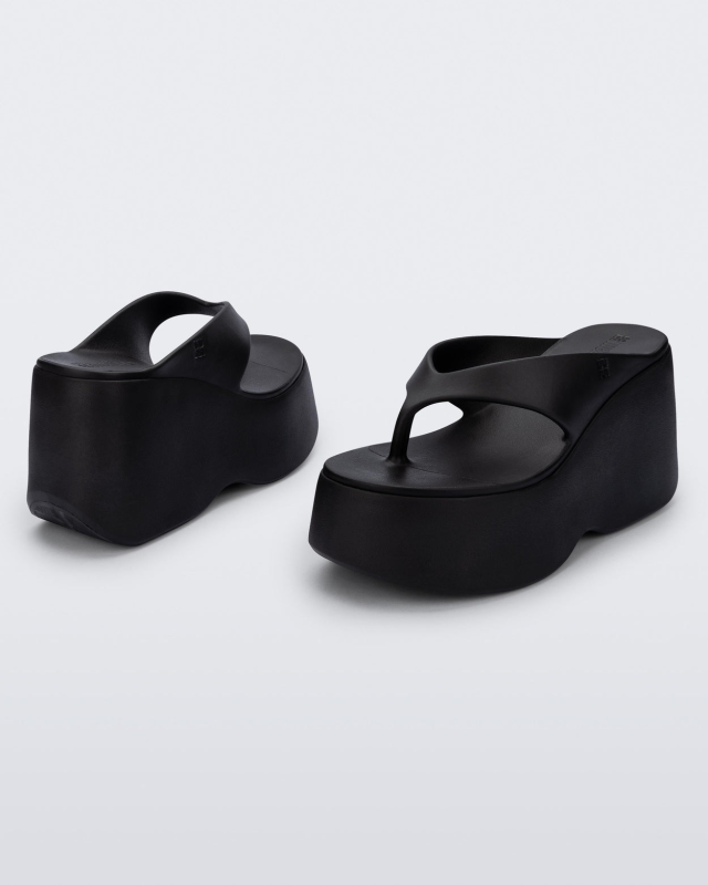 MELISSA FREE THONG WEDGE BLACK