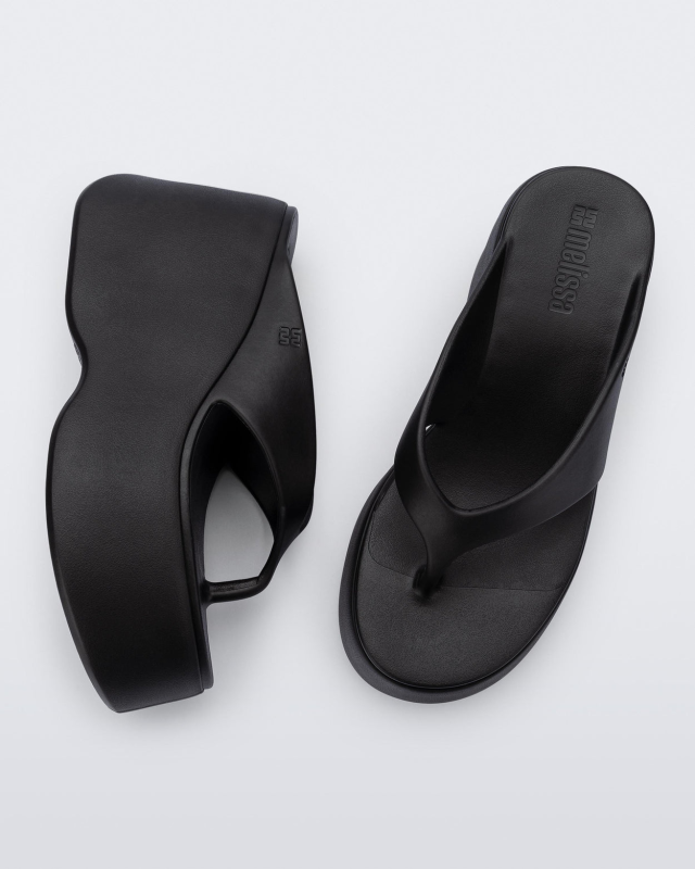 MELISSA FREE THONG WEDGE BLACK