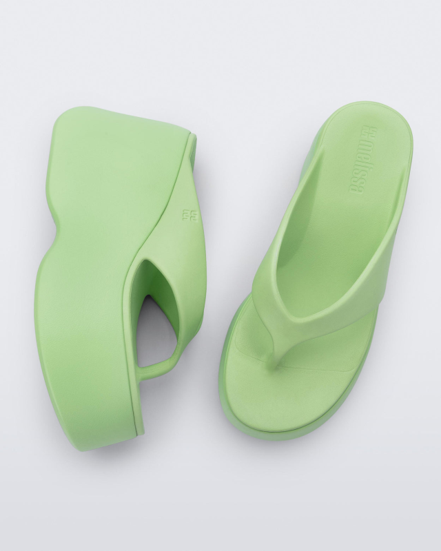 MELISSA FREE THONG WEDGE  GREEN