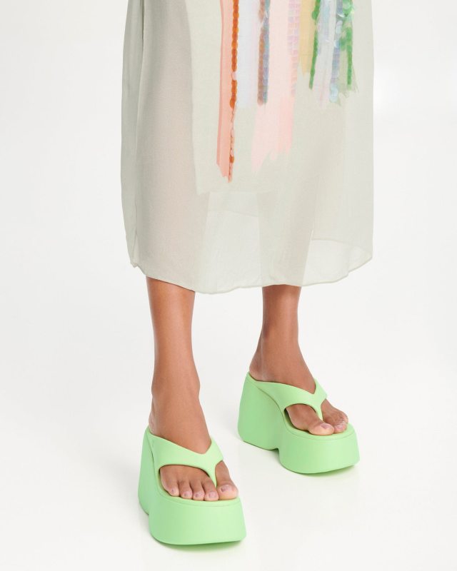 MELISSA FREE THONG WEDGE  GREEN