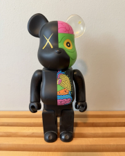 KAWS COMPANION ORIGINALFAKE 400% BE@RBRICK VINYL FIGURE PLASTIC BLACK/GREEN/PINK