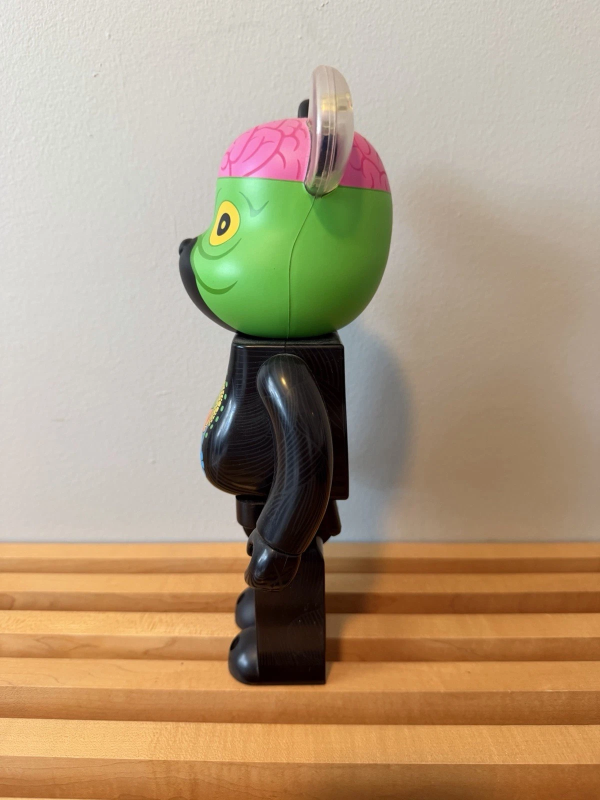 KAWS COMPANION ORIGINALFAKE 400% BE@RBRICK VINYL FIGURE PLASTIC BLACK/GREEN/PINK
