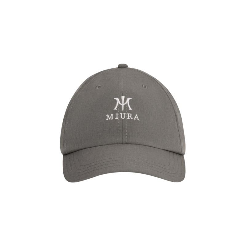 MIURA STACKED M LOGO DAD HAT  GREY