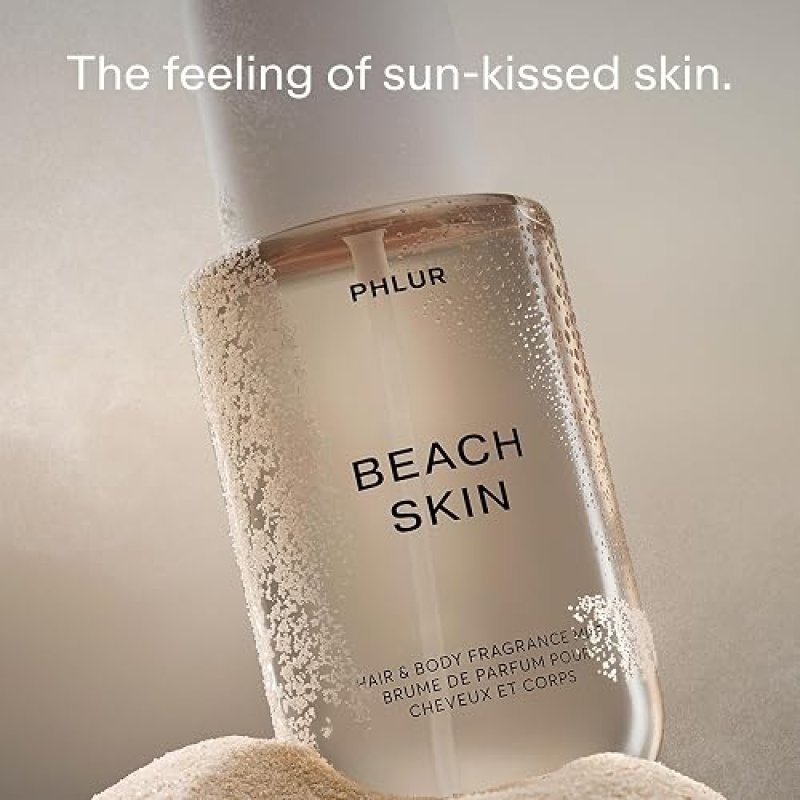 PHLUR BEACH SKIN BODY MIST 8OZ VANILLA, SEA SALT SANDALWOOD HAIR BODY PERFUME FOR WOMEN