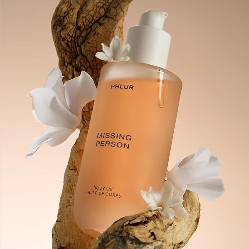PHLUR MISSING PERSON BODY OIL 4OZ HYDRATING SCENTED OIL WITH MUSK, BERGAMOT JASMINE