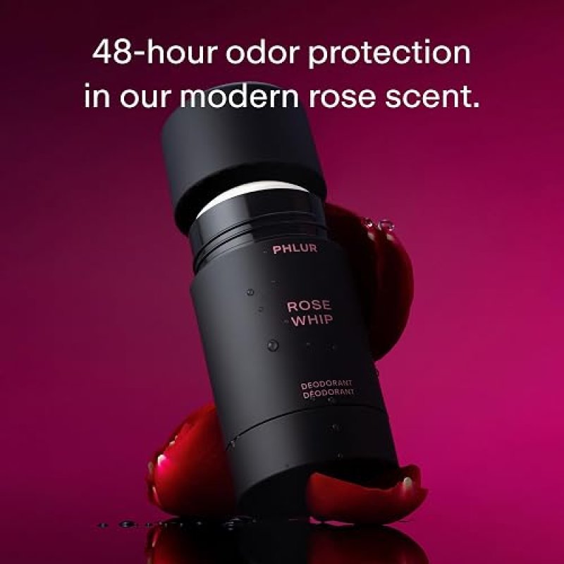 PHLUR ROSE WHIP NATURAL DEODORANT STICK 1.76 OZ ALUMINUM-FREE, LONG-LASTING ODOR PROTECTION