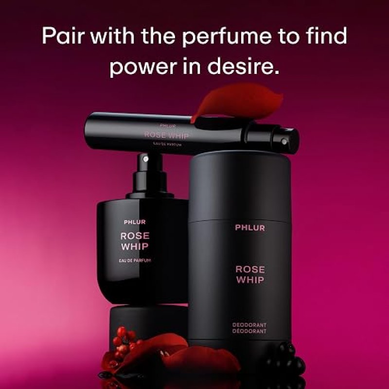 PHLUR ROSE WHIP NATURAL DEODORANT STICK 1.76 OZ ALUMINUM-FREE, LONG-LASTING ODOR PROTECTION