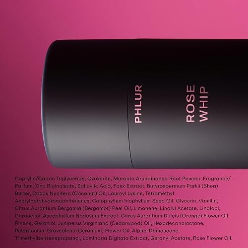 PHLUR ROSE WHIP NATURAL DEODORANT STICK 1.76 OZ ALUMINUM-FREE, LONG-LASTING ODOR PROTECTION