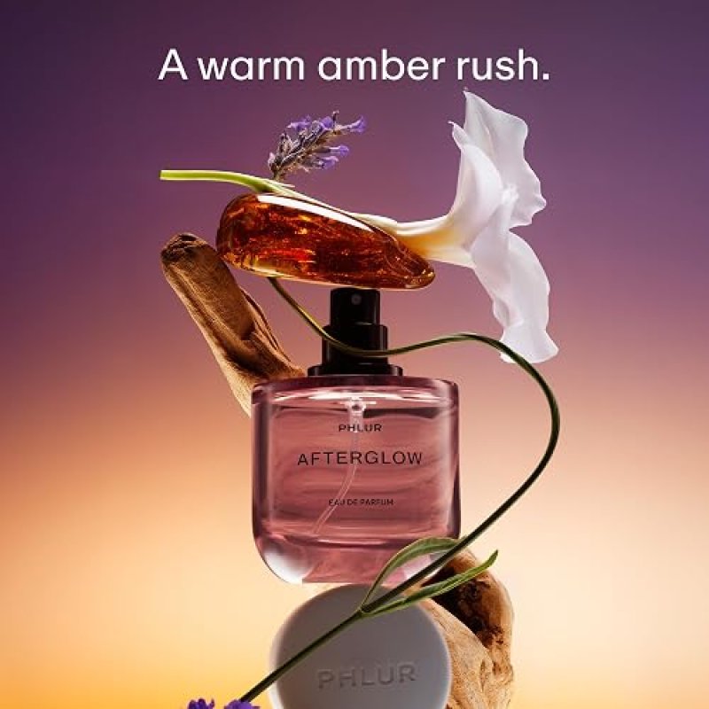 PHLUR AFTERGLOW UNISEX PERFUME 50ML WARM AMBER VANILLA CITRUS APRICOT WITH LAVENDER SANDALWOOD