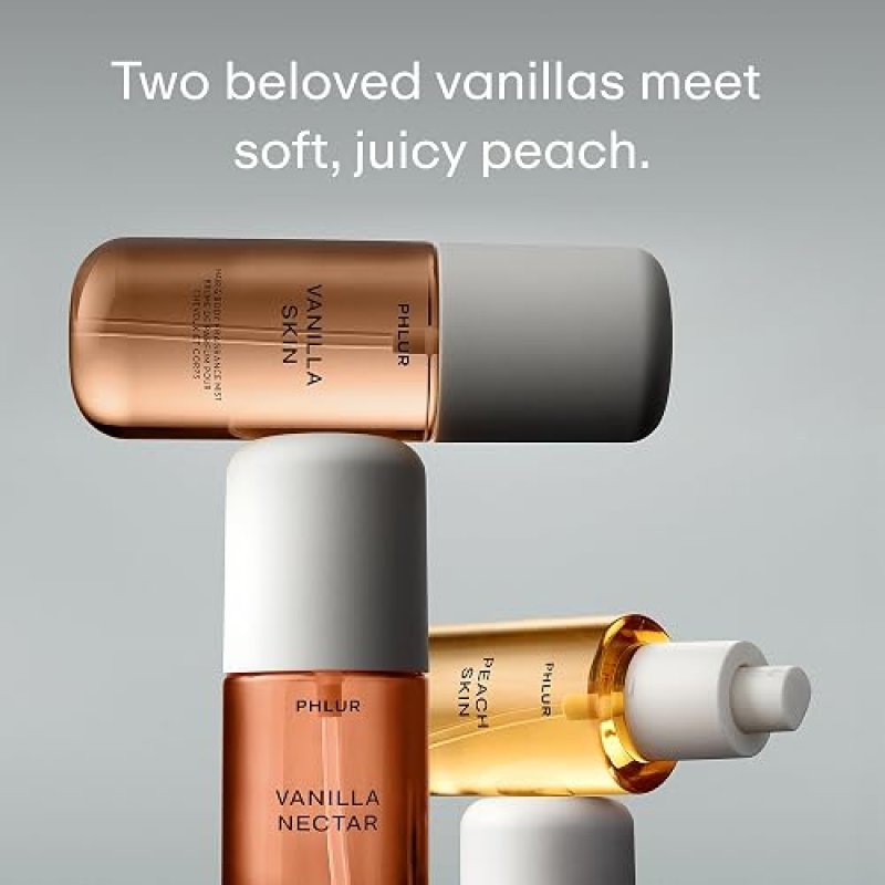 PHLUR VANILLA PEACH TRIO HAIR BODY MIST SET 3 X 3OZ TRAVEL SIZE VANILLA PEACH SCENTS
