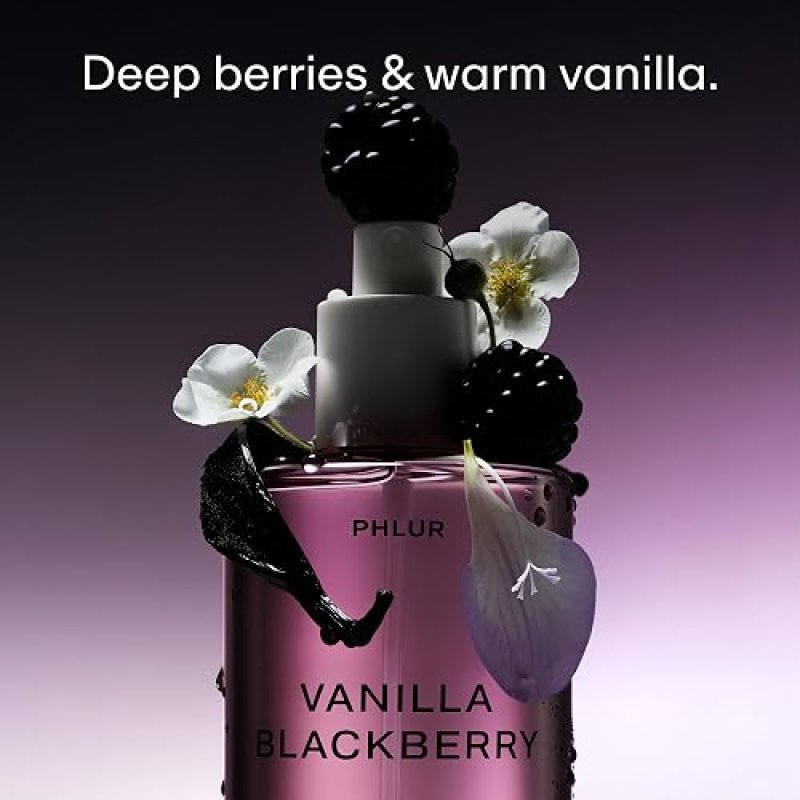 PHLUR VANILLA BLACKBERRY BODY MIST 3OZ HAIR BODY SPRAY WITH RASPBERRY BLOSSOM AMBER SCENT