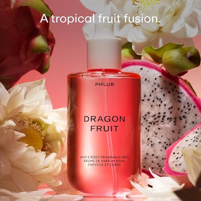 PHLUR DRAGON FRUIT BODY MIST 3OZ TROPICAL VANILLA, AMBER SANDALWOOD PERFUME SPRAY FOR WOMEN