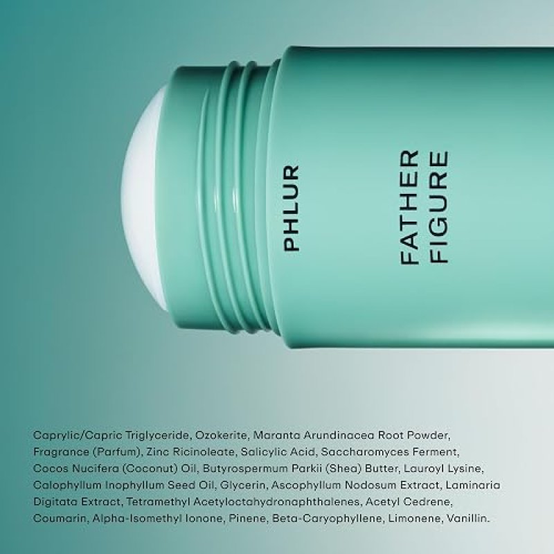PHLUR FATHER FIGURE NATURAL DEODORANT STICK 1.76 OZ 2-PACK ALUMINUM-FREE, LONG-LASTING SCENT